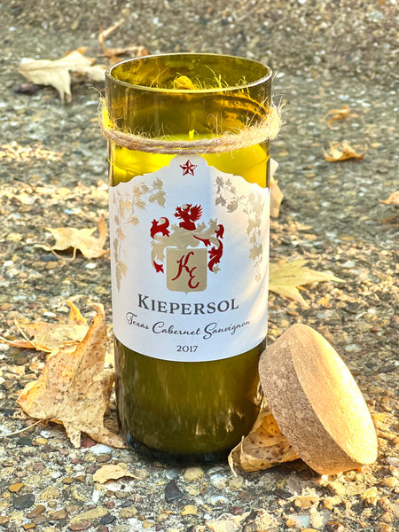 Kiepersol Candles in Wine Bottle Glass
